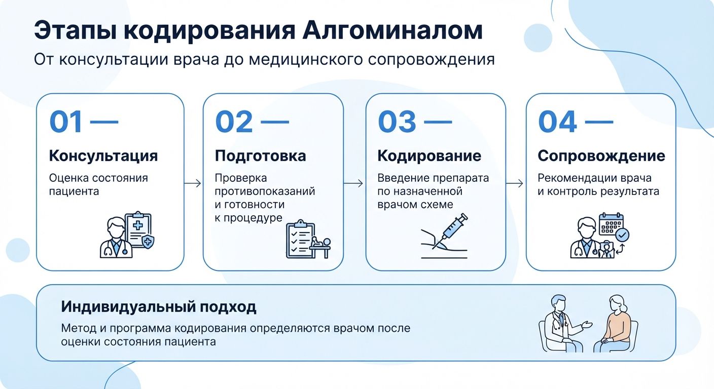 Кодирование препаратом «Алгоминал» в Лабинске инфографика